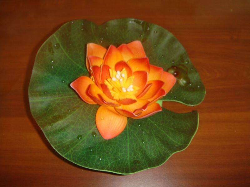 flor de lotus mediana naranja