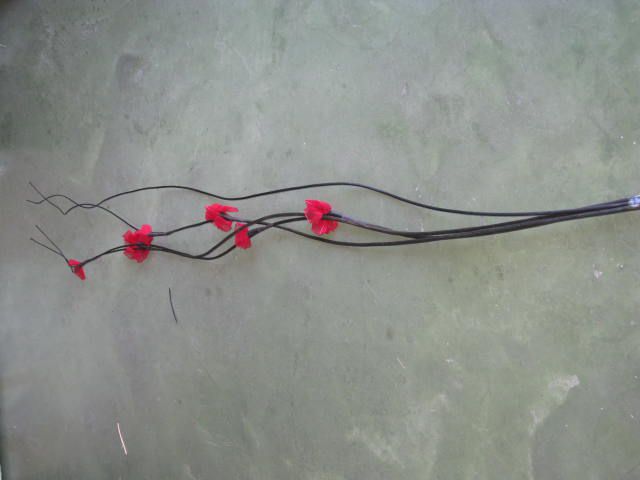 vara* 4 *6 flores *150cm rojo